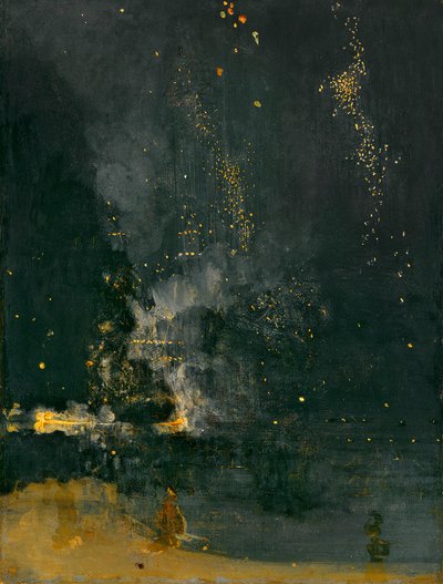 Nocturne in Zwart en Goud, de Vallende Raket, 1875 door James Abbott McNeill Whistler