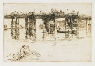 De oude Putney Bridge door James Abbott McNeill Whistler