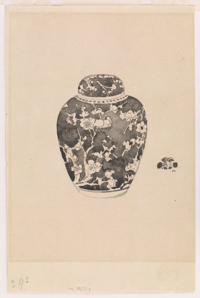 Ovormige gemberpot met klokvormige deksel door James Abbott McNeill Whistler