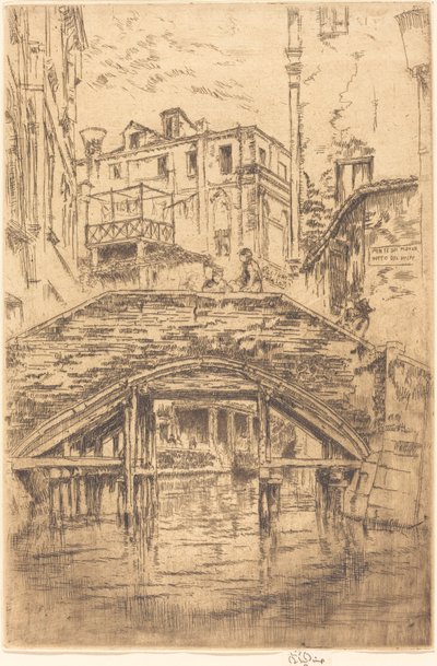 Ponte del Piovan, 1880 door James Abbott McNeill Whistler