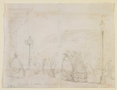Promenade in Baden, 1858 door James Abbott McNeill Whistler
