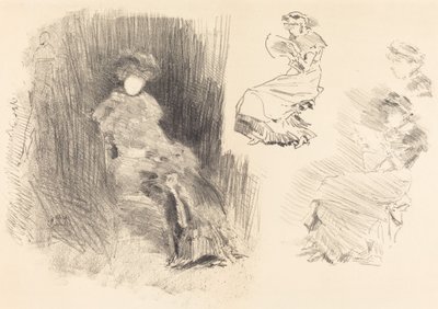 Lezen, 1879-1887 door James Abbott McNeill Whistler