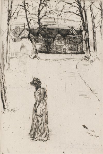 Speke Hall: De Laan, 1870 door James Abbott McNeill Whistler