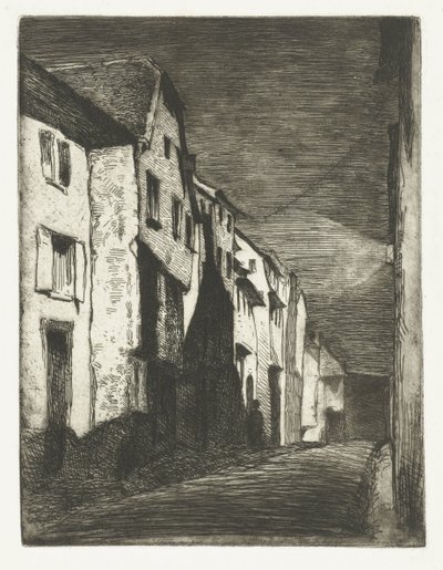 Straat in Saverne door James Abbott McNeill Whistler