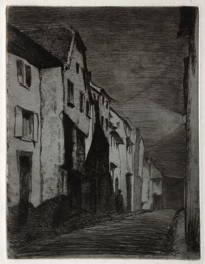 Straat in Saverne door James Abbott McNeill Whistler