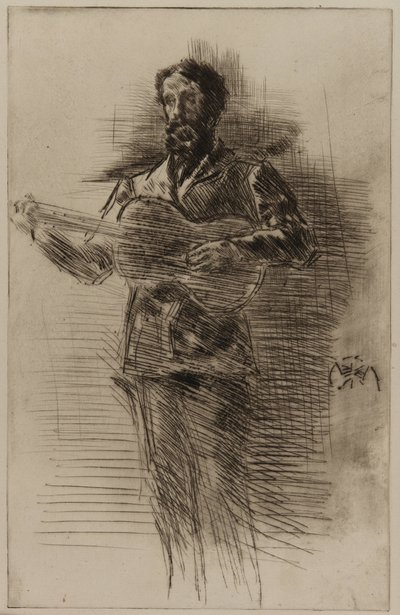 De gitaarspeler M.W. Ridley, 1875 door James Abbott McNeill Whistler