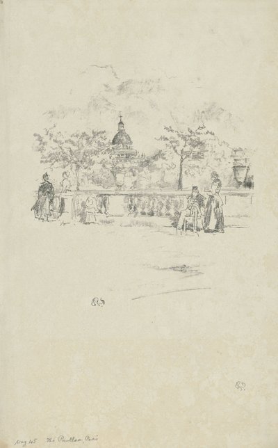 Het Pantheon, vanaf het terras van de Luxemburgse Tuinen door James Abbott McNeill Whistler