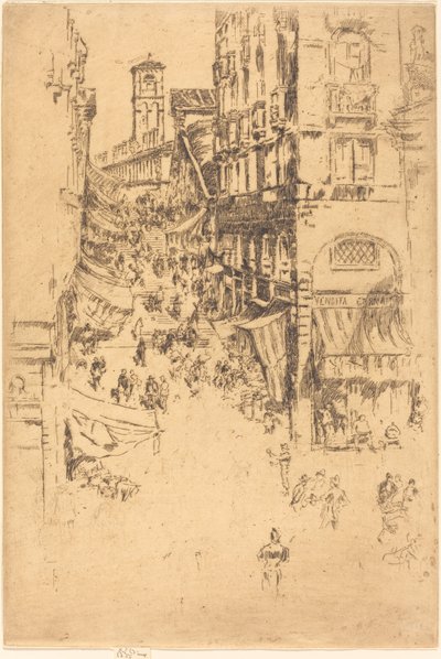 De Rialto, 1880 door James Abbott McNeill Whistler