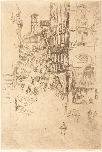 De Rialto, 1880 door James Abbott McNeill Whistler