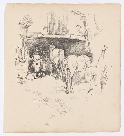 Het erf van de smid door James Abbott McNeill Whistler