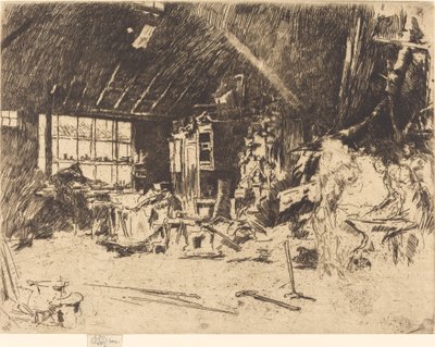 De smederij, ca. 1880 door James Abbott McNeill Whistler