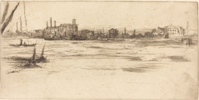De onrustige Theems, ca. 1875 door James Abbott McNeill Whistler