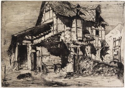 Het Onveilige Huurhuis uit "Twelve Etchings from Nature" door James Abbott McNeill Whistler