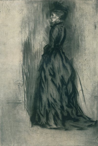 De fluwelen jurk Frances Leyland, ca. 1873, 1904 door James Abbott McNeill Whistler
