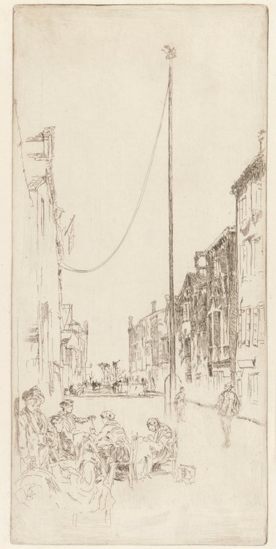 De Venetiaanse Mast, 1879-1880 door James Abbott McNeill Whistler