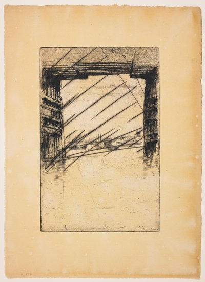 Unter der alten Battersea-Brücke door James Abbott McNeill Whistler