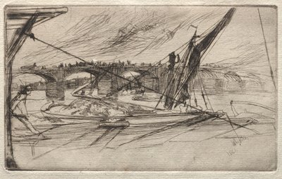 Vauxhall Bridge, 1861 door James Abbott McNeill Whistler