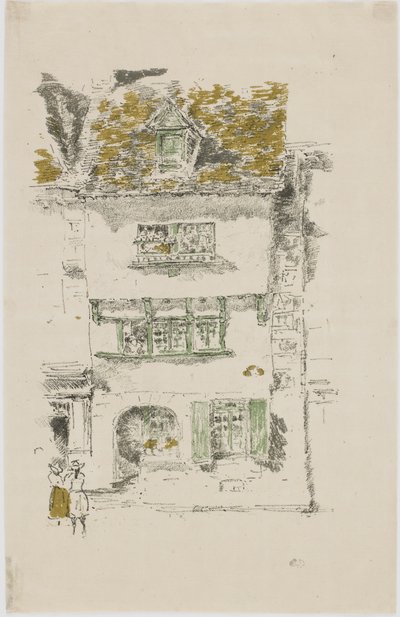Geel Huis, Lannion, 1893 door James Abbott McNeill Whistler