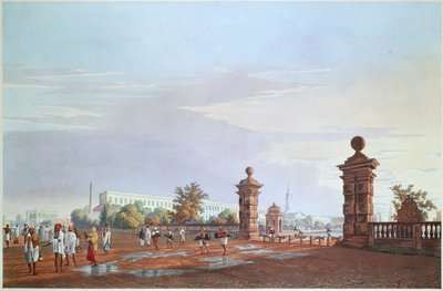 Tank Square vanuit het westen, gegraveerd door Robert Havell, uitgegeven 1824 door James Baillie after Fraser