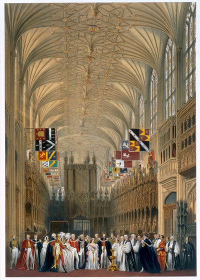 Koningin Victoria en Prins Albert bij een dienst in de St George