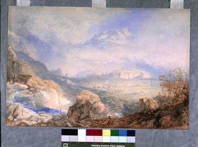Vallei van de Rhône met de Stad en Citadel van Sion, in Zwitserland door James Baker Pyne