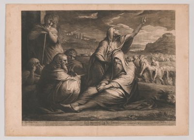 Job berispt door zijn vrienden door James Barry