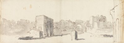 Rome, Uitzicht op de Boog van Constantijn met andere ruïnes door James Barry