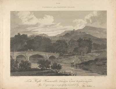 Clitheros vanaf Eadsford Bridge door James Basire