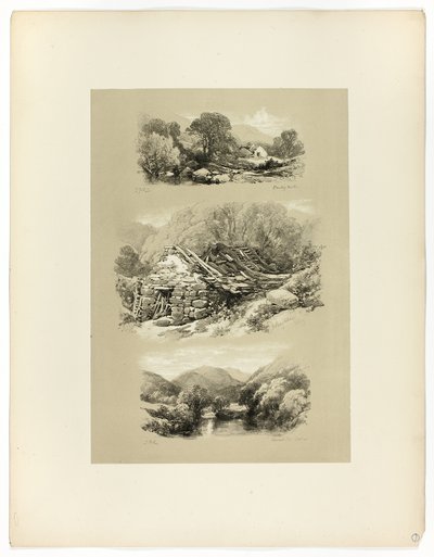 Pandy Mill, Church Pool, en een ander onderwerp, uit Picturesque Selections door James Duffield Harding