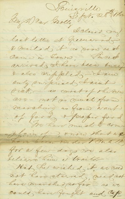 Brief van James E. Love, Louisville, aan Molly, 28-30 september 1862 door James Edwin Love
