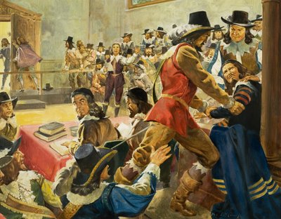 Arrestatie van voorzitter in het Lagerhuis (gouache op papier0 door James Edwin McConnell