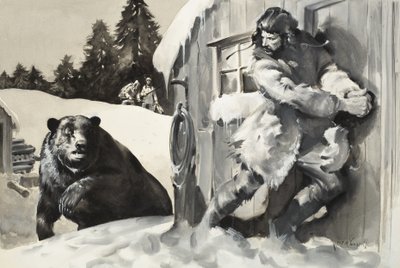 Grizzly Beer (gouache op papier) door James Edwin McConnell