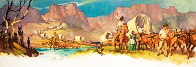 De Grote Trek (gouache op papier) door James Edwin McConnell