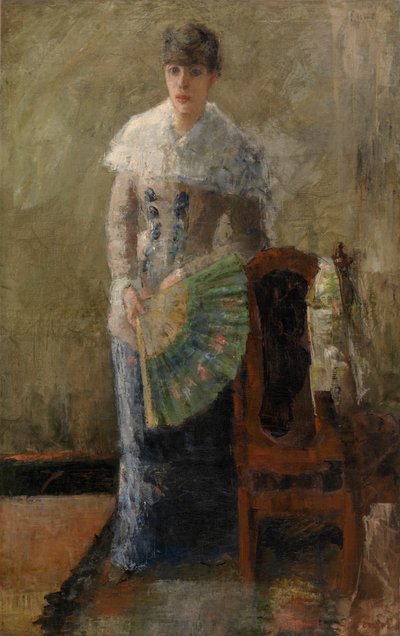Dame met waaier door James Ensor