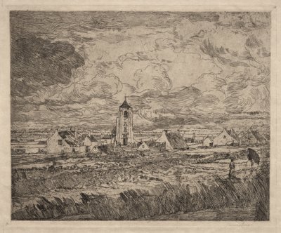 Groot gezicht op Mariakerke door James Ensor