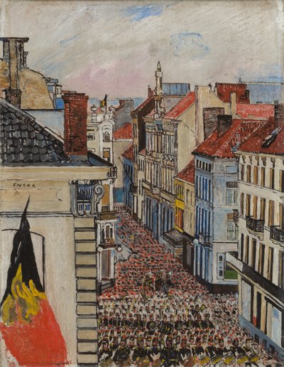 Music in the Vlaanderenstraat door James Ensor