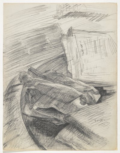 Papieren en Boeken Gerangschikt op een Tafel door James Ensor