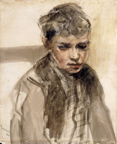 Studie van een jonge jongen door James Ensor
