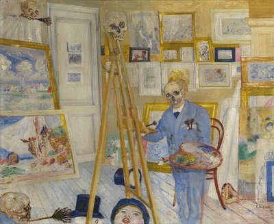 De skelet schilder door James Ensor