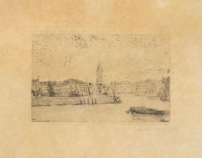 Gezicht op Oostende in het oosten door James Ensor