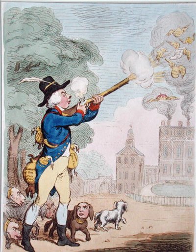 Een Goede Schot, of Billy-Ranger de Wildbeheerder in een Mooi Jachtgebied door James Gillray