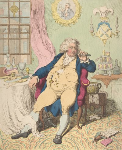 Een voluptueuze onder de verschrikkingen van de spijsvertering, 2 juli 1792 door James Gillray