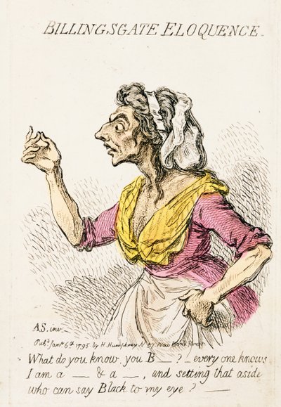 Billingsgate Welsprekendheid, uitgegeven door Hannah Humphrey in 1795 (detail) door James Gillray