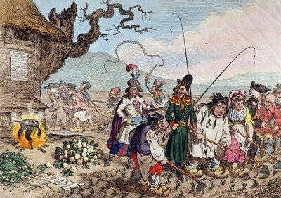 Gevolgen van een succesvolle Franse invasie, of We leren de Engelse Republikeinen werken door James Gillray