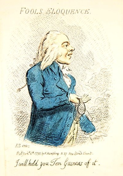 Dwaze welsprekendheid, uitgegeven door Hannah Humphrey in 1795 (detail) door James Gillray