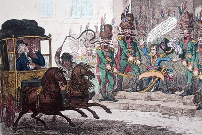 Duitse nonchalance, of de ergernis van kleine Boney, of de diplomatieke late reis door Parijs door James Gillray