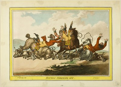 Honden losgooien door James Gillray