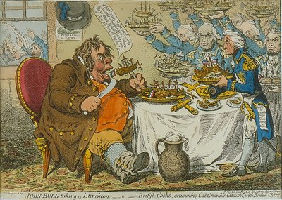 John Bull neemt een lunch, 1798 door James Gillray