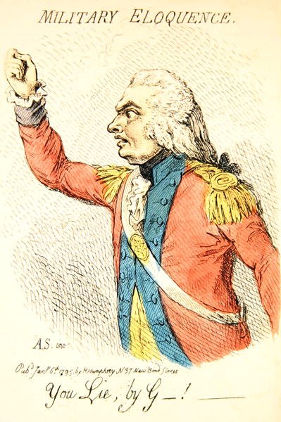 Militaire welsprekendheid (detail) door James Gillray