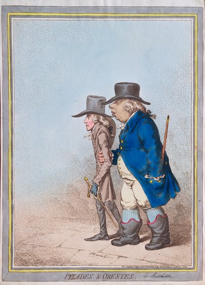 Pylades en Orestes, uitgegeven door Hannah Humphrey, 1797 door James Gillray